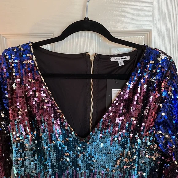 NWT Fashion Nova Fun Loving Sequin Dress - Picture 4 of 12
